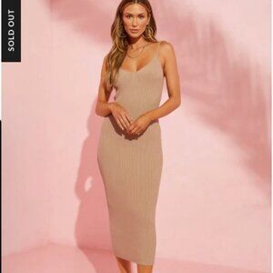 VICI  Ribbed Knit Bodycon Midi Dress